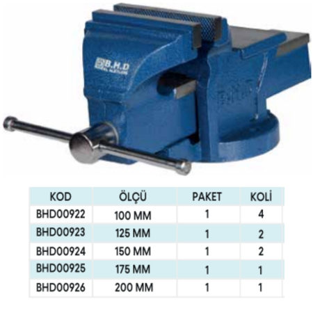 BHD 00923 ÇELİK TEZGAH MENGENE 125 MM